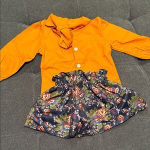 Baby Yellow Blouse with Floral Skirt
